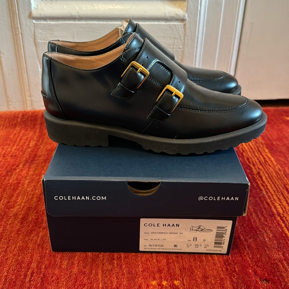 Cole Haan Greenwich Double Monk-strap loafers - black size 8 (women’s)